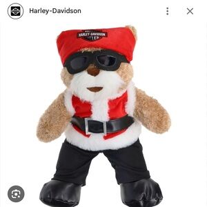 Harley-Davidson SANTA BEAR PLUSH HUGGY - 16" with Removable Goggles & Bandana